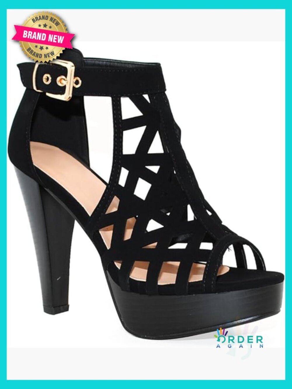Chunky Wooden Platform Ankle Strap Heeled Sandals Open Toe Western Bootie